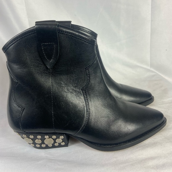 Isabel Marrant Black studded Cowboy style ankle booties EU35/US5 - Picture 3 of 5